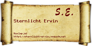 Sternlicht Ervin névjegykártya
